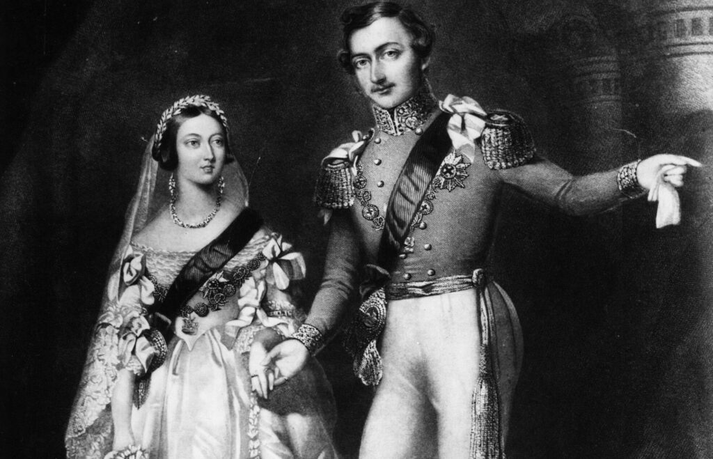Queen Victoria and Prince Albert on the day they married