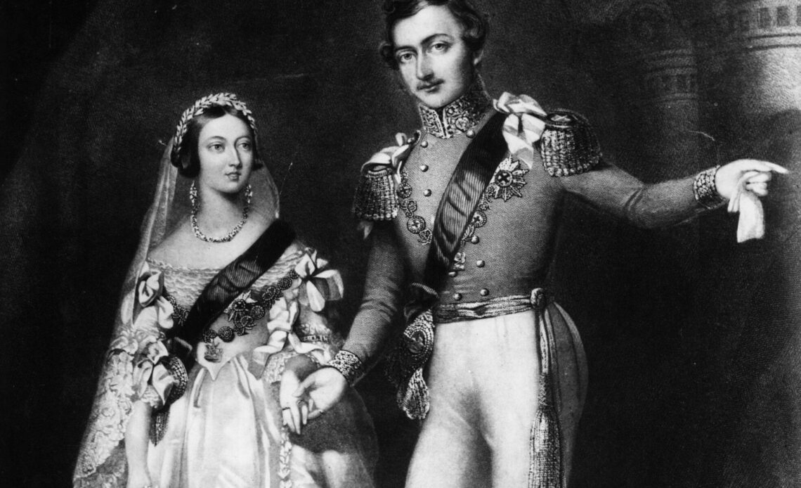 Queen Victoria and Prince Albert on the day they married