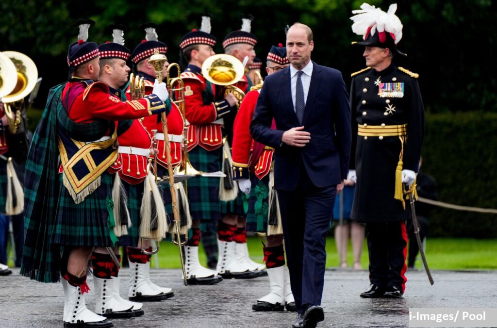 Prince William inspects Guard of Honour at Holyroodhouse Palace