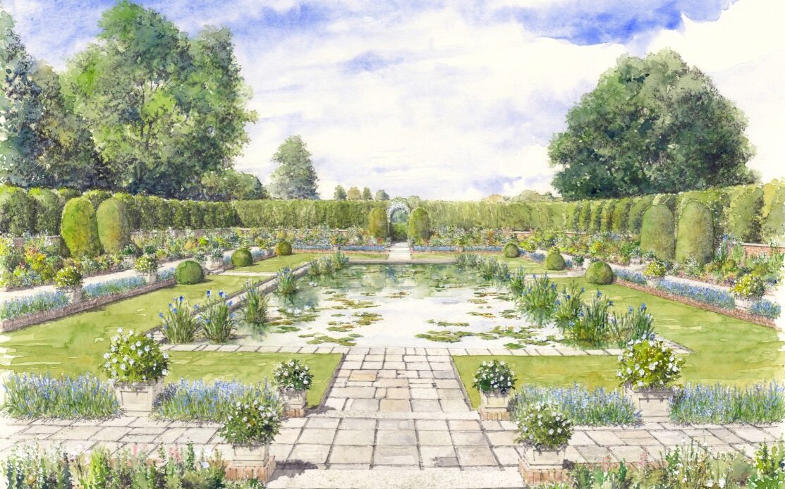 An artist's impression of the new Sunken Garden at Kensington Palace