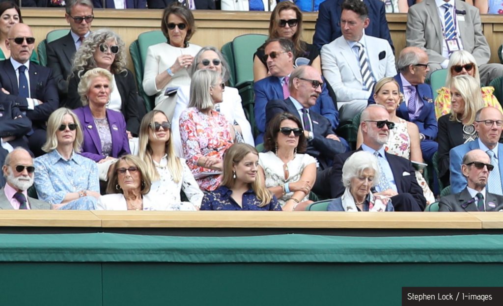 The Duke of Kent’s family gather in the Royal Box at Wimbledon to watch ...