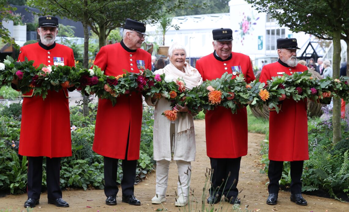 Dame Judi Dench officially opens the Queen's Green Canopy Garden at Chelsea