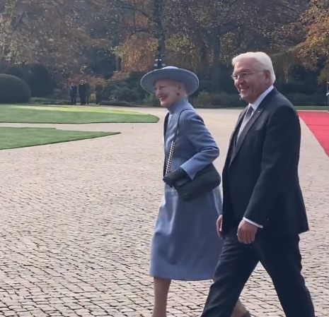 Queen Margrethe of Denmark arrives for State Visit to Germany in November 2021