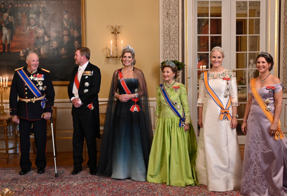 King Harald, King Willem-Alexander, Queen Maxima, Queen Sonja, Crown Princess Mette-Marit, Princess Martha Louise