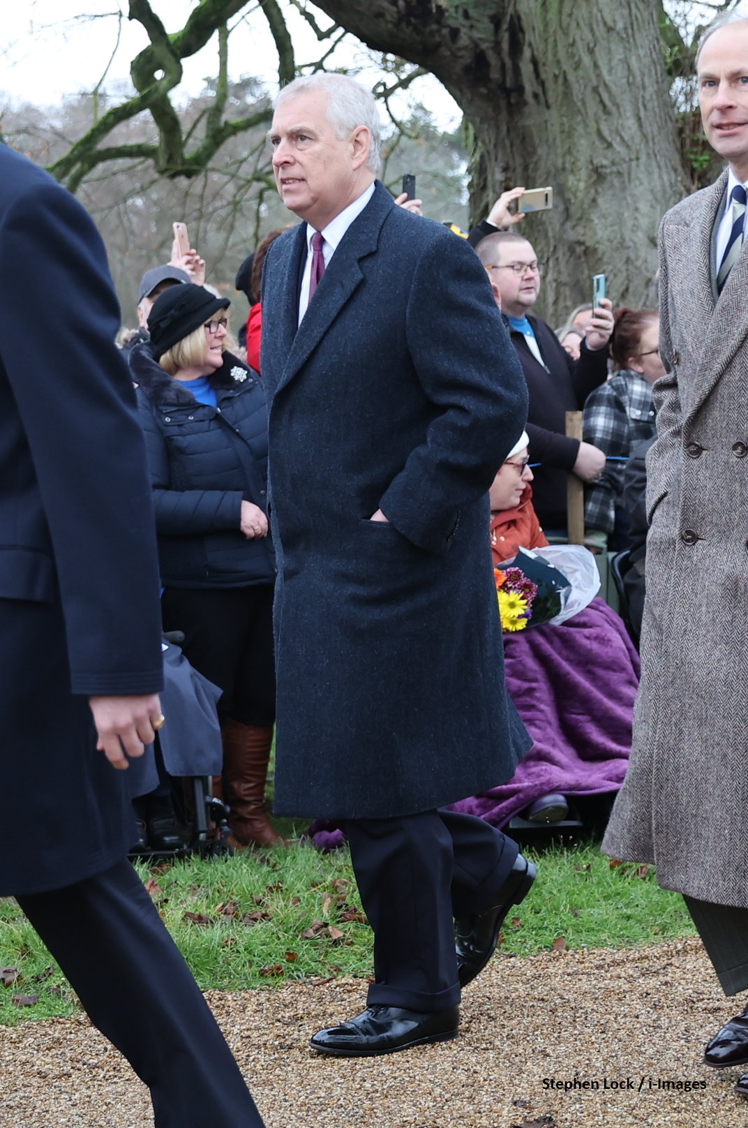 Prince Andrew joins The King and the Royal Family on walk to church on