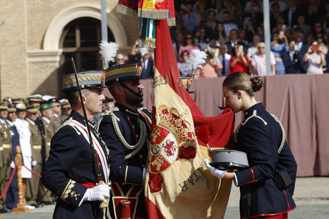 King Felipe VI of Spain, Queen Letizia of Spain, Princess Sofia and  Princess Leonor at the Congress during the Kings first speech to make his  proclamation as King of Spain to the