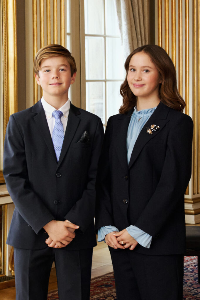The official photo of Prince Vincent and Princess Josephine marking their 13th birthdays in 2024
