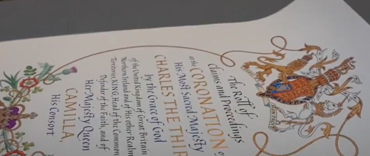 The ancient tradition of the Coronation Roll continues as King Charles receives hand made record of historic day - Vimarsana News