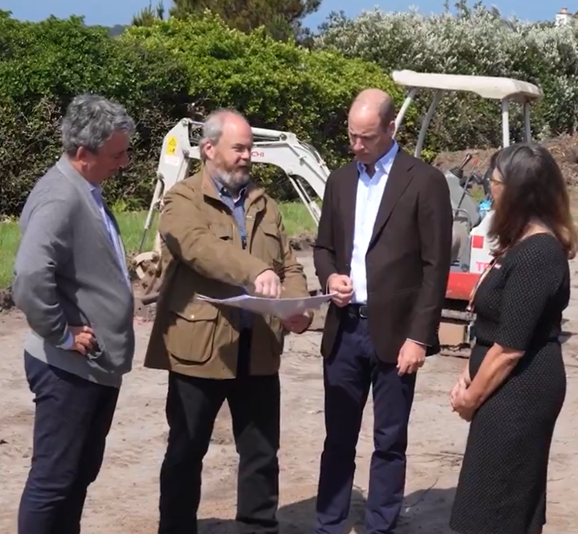 Prince William, The Duke of Cornwall, is shown plans for a new hospital extension at St. Mary's in the Scilly Isles