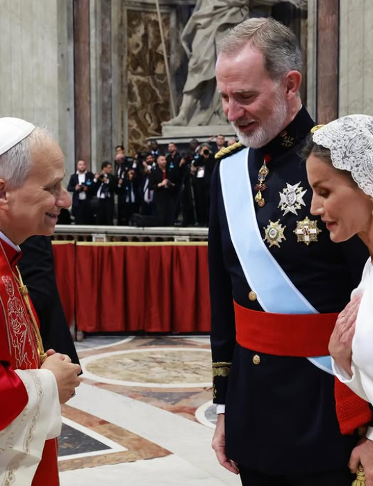 King Felipe and Queen Letizia with Pope Leo XIV