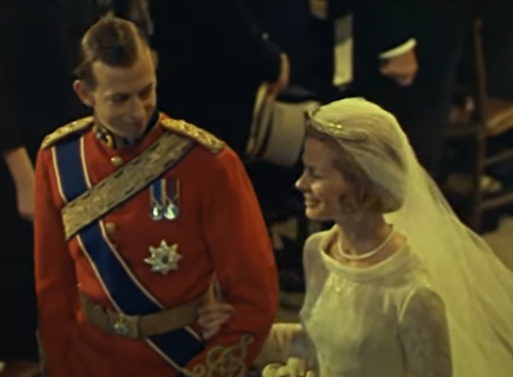 The Duke and Duchess of Kent on their wedding day, with Katharine a true fairytale bride