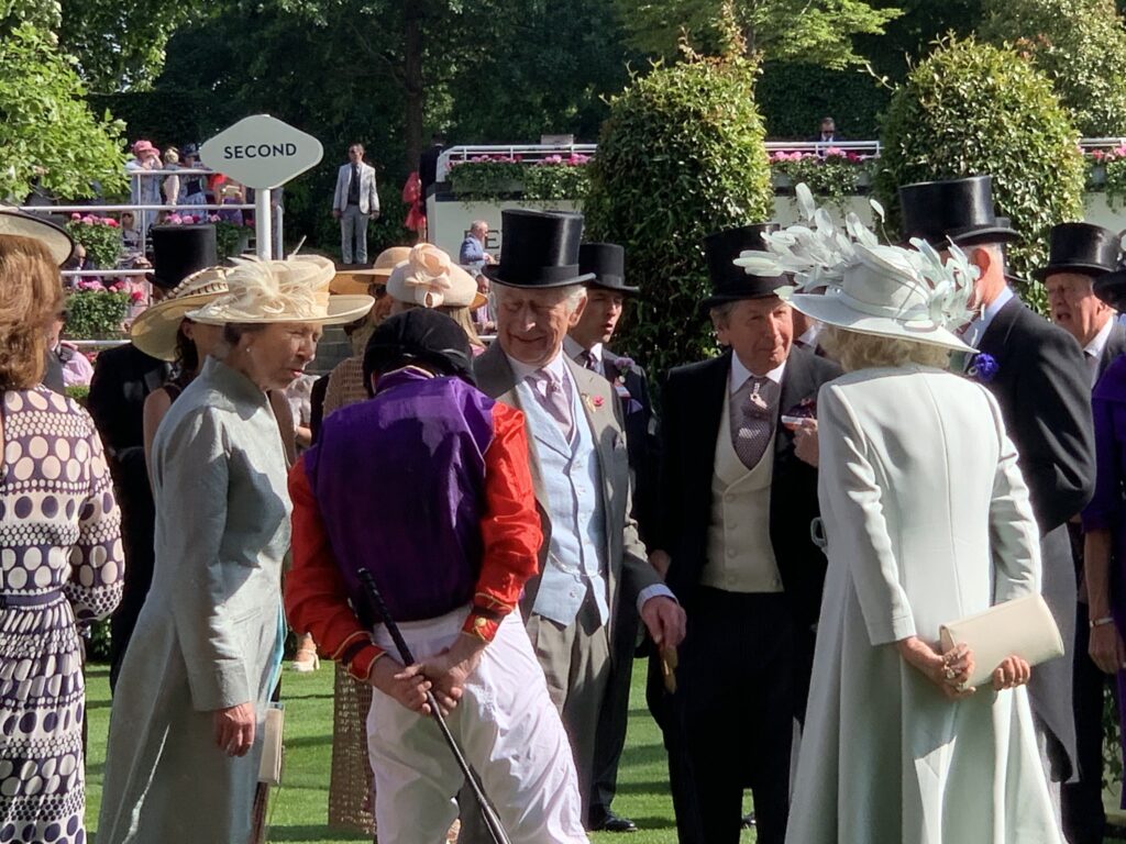 Princess Anne and King Charles chat at Royal Ascot