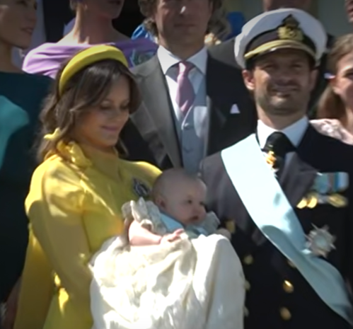 Princess Sofia holds her daughter, Princess Ines, after her christening