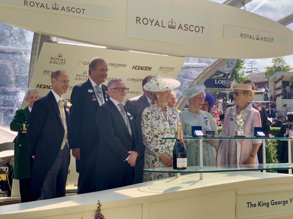 The Duke and Duchess of Edinburgh present a trophy at Royal Ascot on Ladies Day