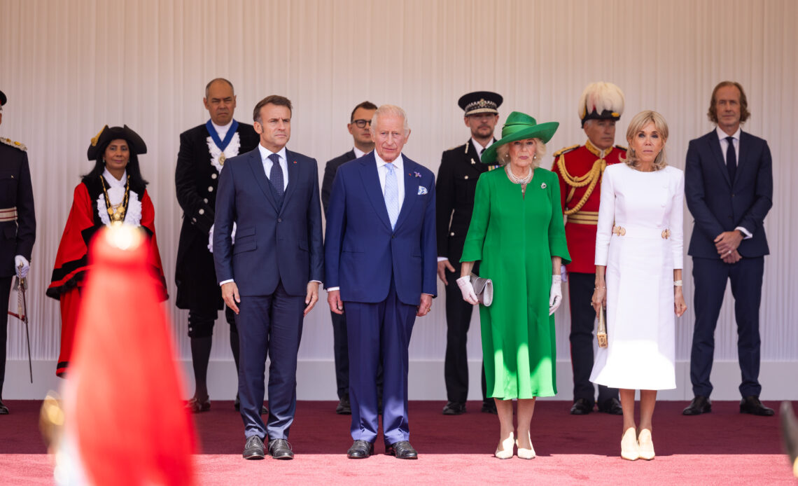 King Charles and Queen Camilla welcome President Macron and his wife, Brigitte, to Windsor