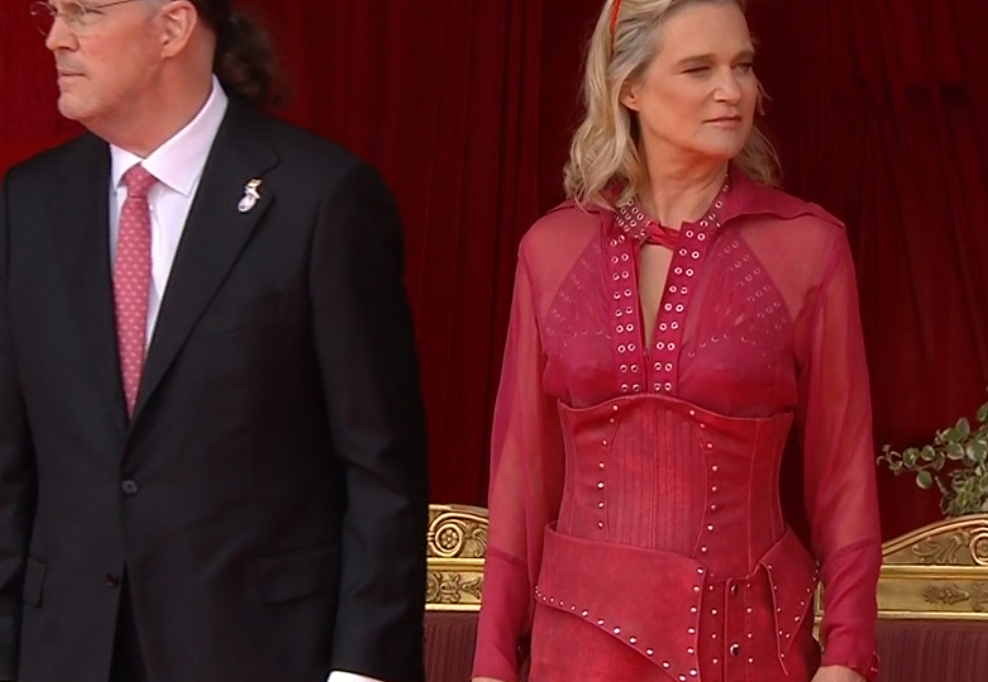 Princess Delphine joins Belgium's royals for a military parade marking the country's National Day