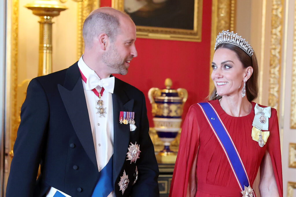 Kate, The Princess of Wales with the Prince of Wales wearing the Royal Order of King Charles IIII