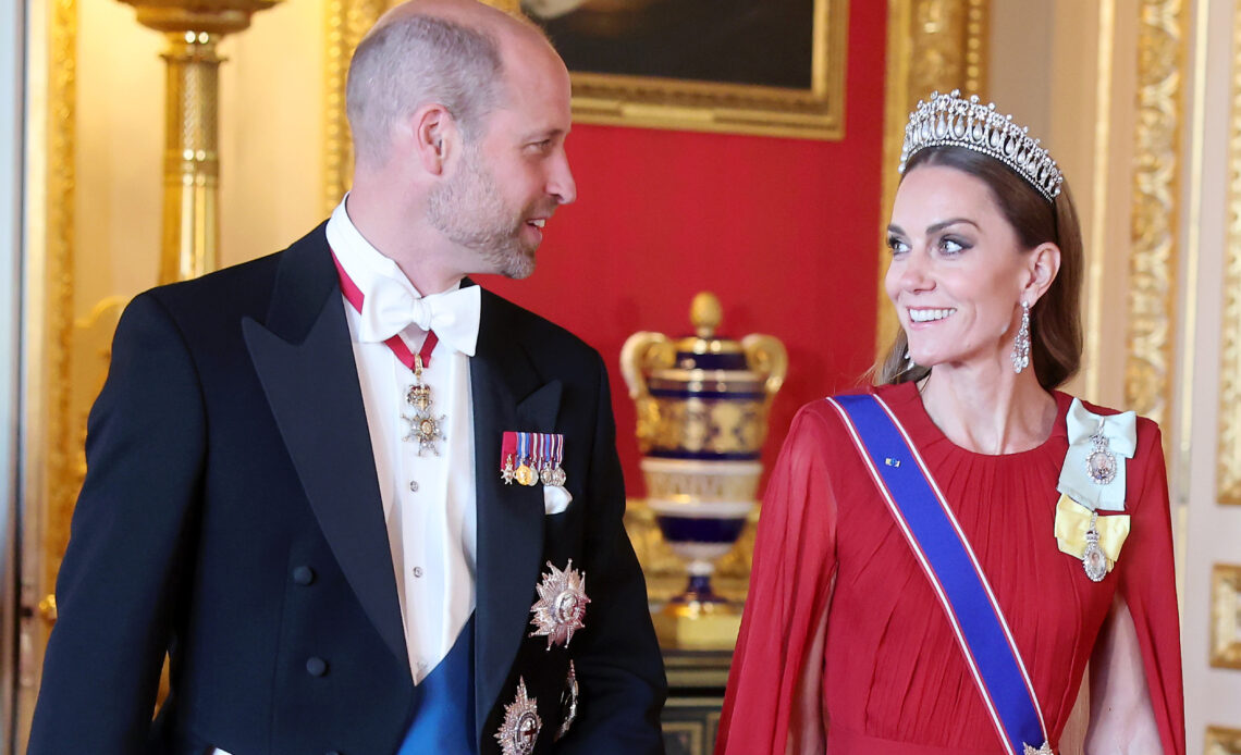 Kate, The Princess of Wales with the Prince of Wales wearing the Royal Order of King Charles IIII