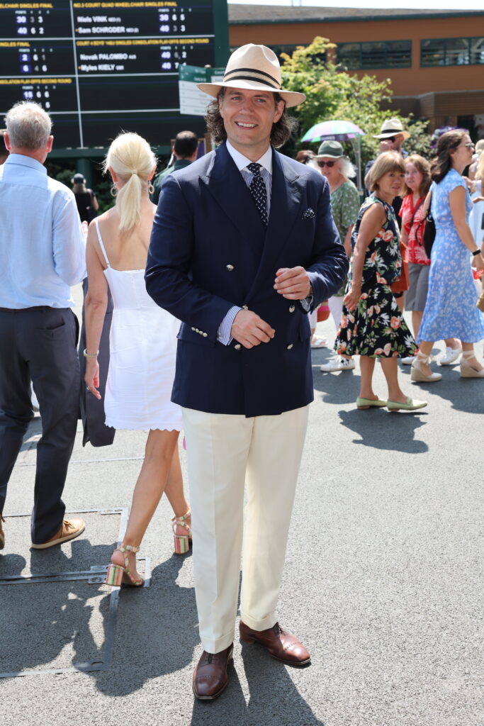 Hollywood star, Henry Cavill, arrives at Wimbledon where he was a style match with Prince William
