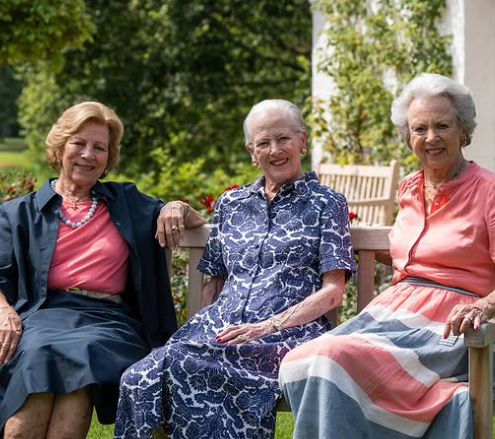 Queen Margrethe of Denmark with her sisters, Queen Anne-Marie and Princess Benedikte
