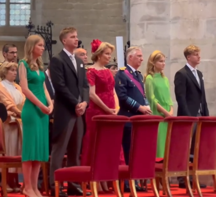 The Belgian royal family attend a Te Deum service at the Cathedral of St. Michael and St. Gudula in Brussels