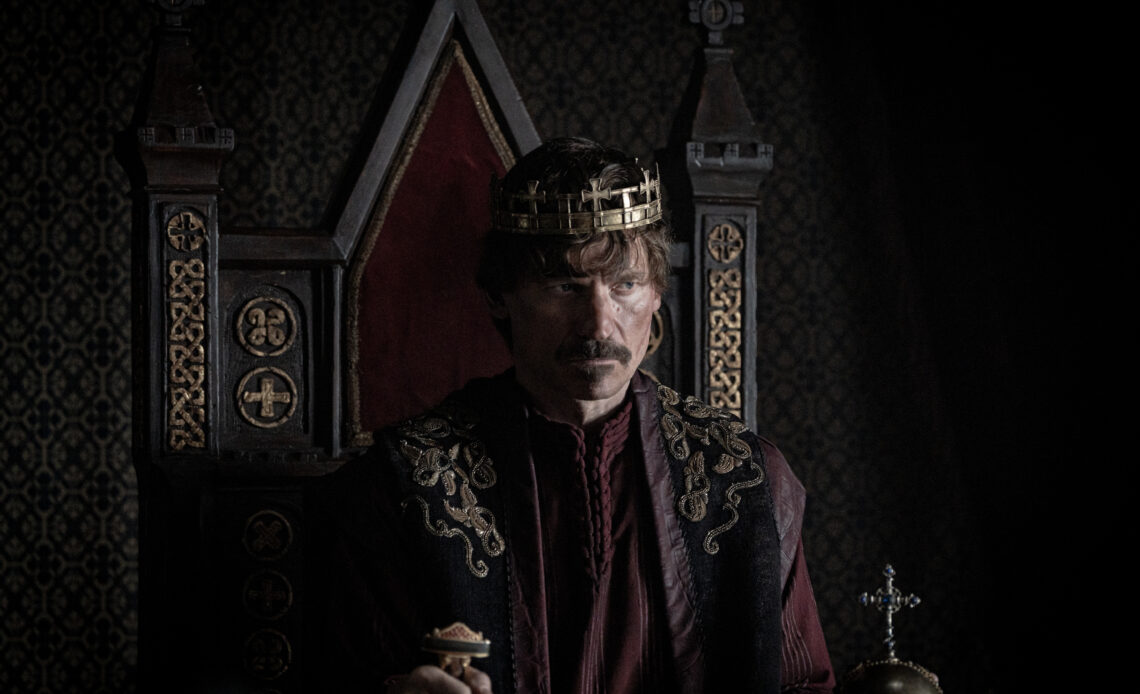 A still from King and Conqueror showing William the Conqueror crowned