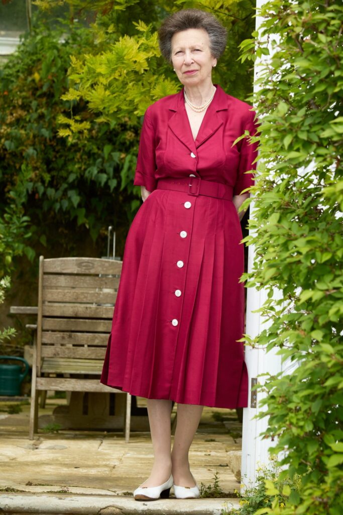 Princess Anne in a birthday portrait, wearing a red dress