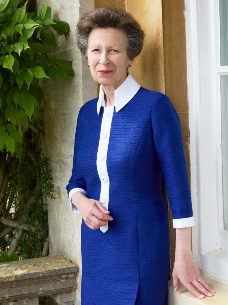 Princess Anne, The Princess Royal wears royal blue for her 75th birthday