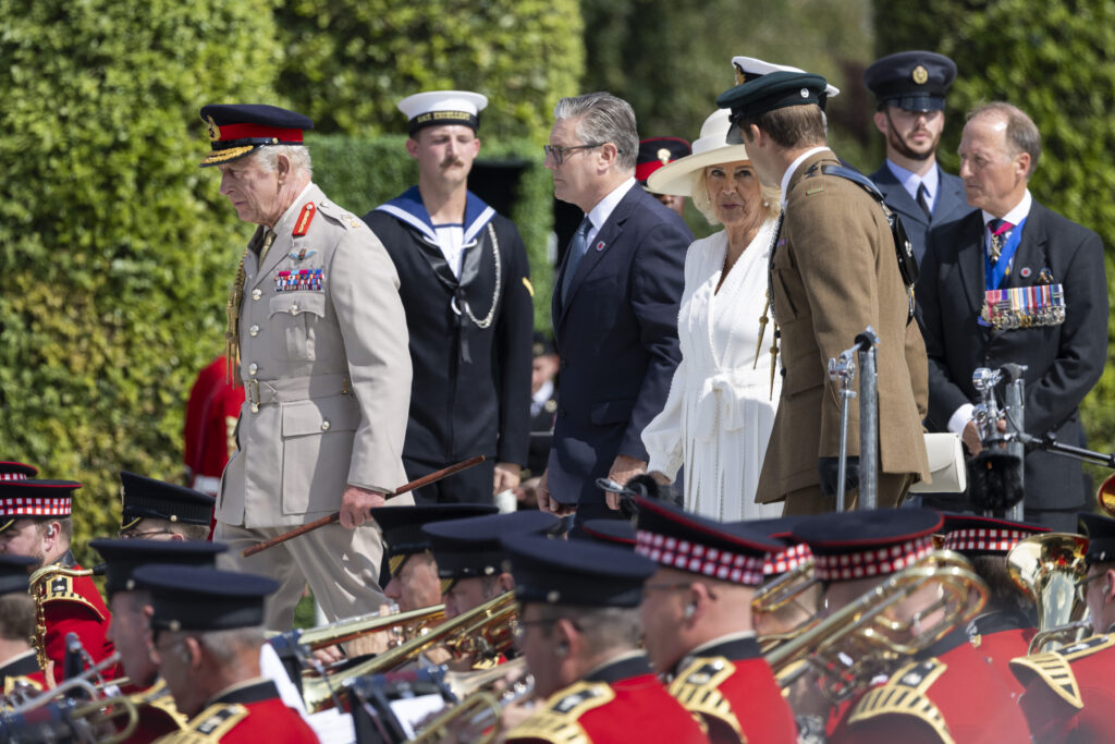 King Charles and Queen Camilla arrive at a National Service of Remembrance for the 80th anniversary of VJ Day