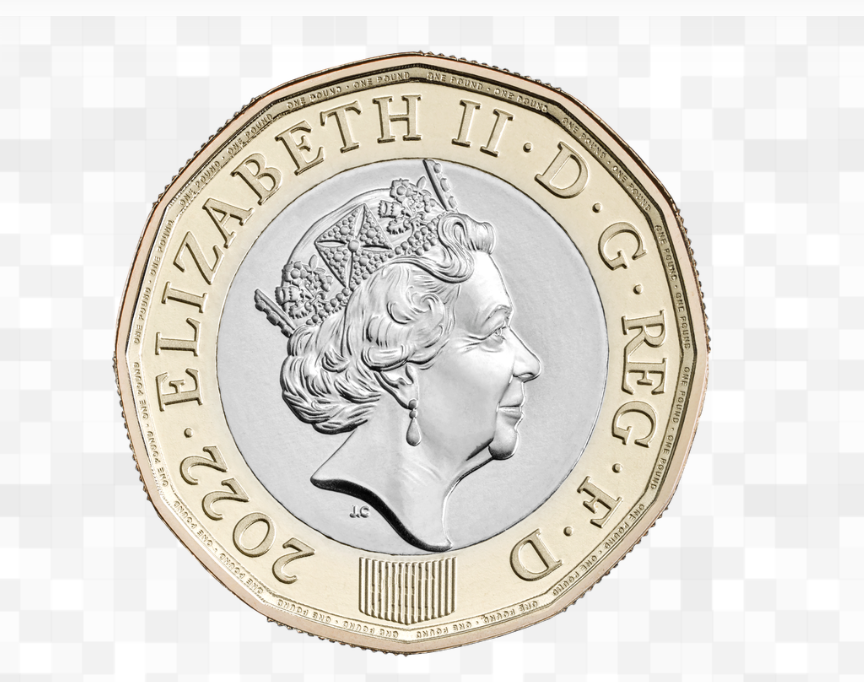 The last £1 coin featuring the image of Queen Elizabeth II