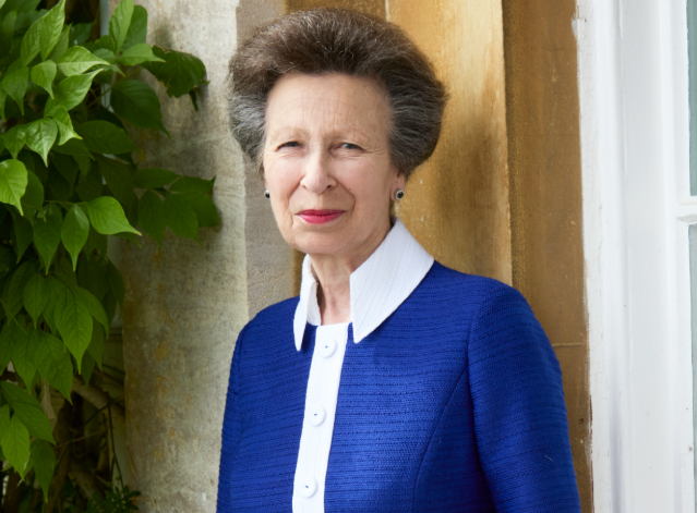 Princess Anne in royal blue in a new photo to mark her 75th birthday