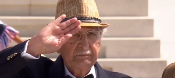 Captain Yavar Abbas salutes King Charles