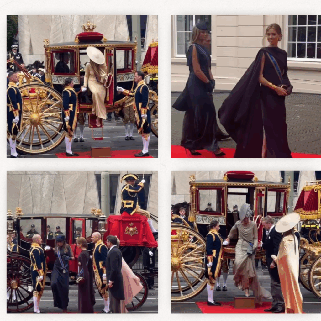 The Dutch royal family arrive for the Throne speech