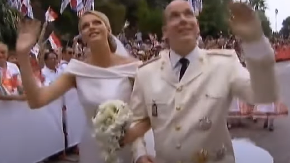 Princess Charlene wears an Armani gown at her wedding