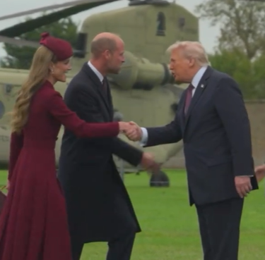 Donald Trump shakes hands with Kate, The Princess of Wales at Windsor