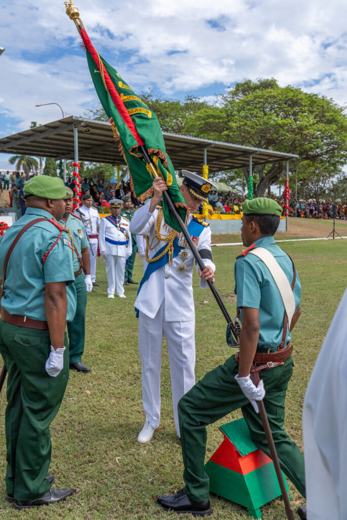 Duke of Edinburgh presents colours to 1st Battalion Royal Pacific Islands Regiment