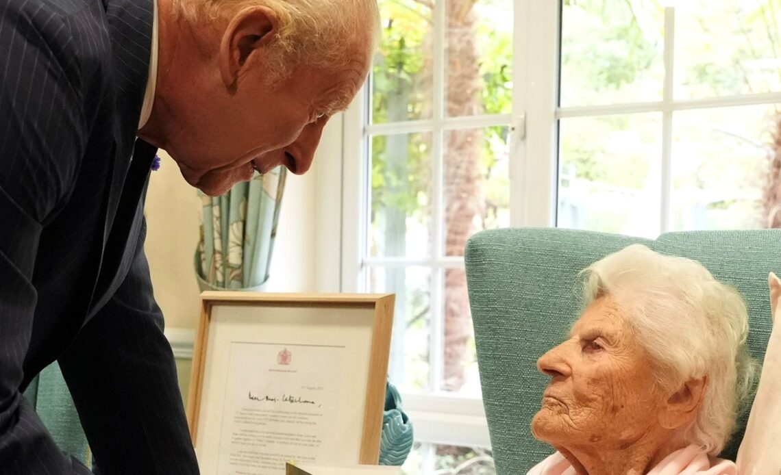 King Charles meets world's oldest person Ethel Caterham