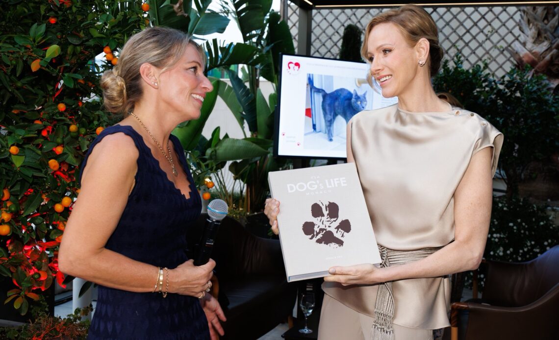 Princess Charlene at book launch of It's a Dog's Life