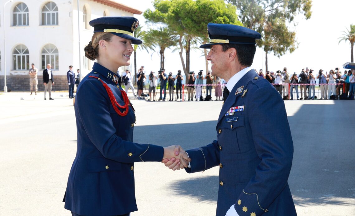 Princess Leonor arrives at the General Academy of the Air and Space to begin her third year of military service