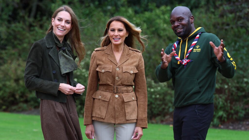 Princess of Wales and Melania Trump with the Scouts