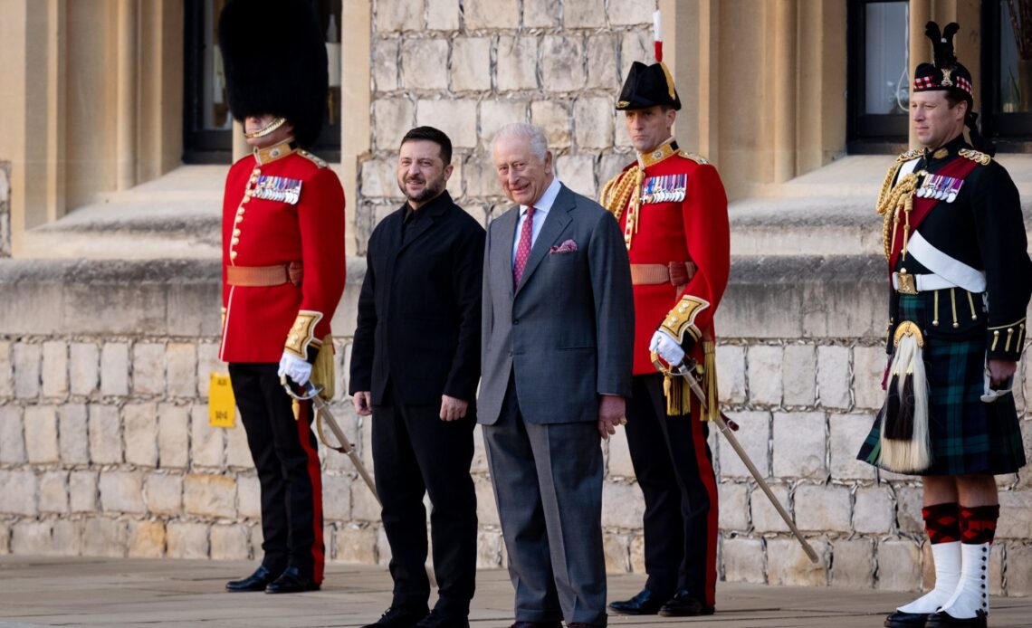 King Charles with President Volodymyr Zelenskyy at Windsor Castle