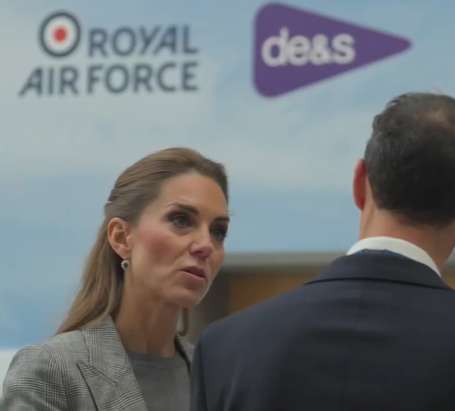 Kate, The Princess of Wales talks about Prince Louis while visiting an RAF base