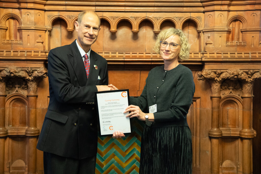 Prince Edward, The Duke of Edinburgh receives a certificate