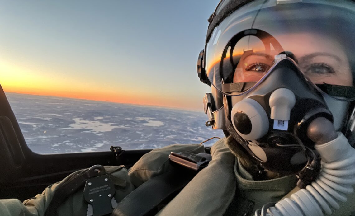 Crown Princess Victoria flying with the Swedish Air Force