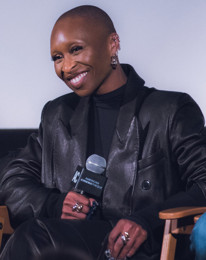 Cynthia Erivo smiles during a press conference