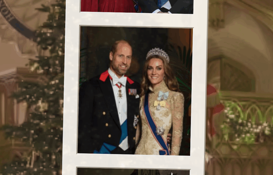 A collage of photos of the Princess of Wales wearing red, white and blue