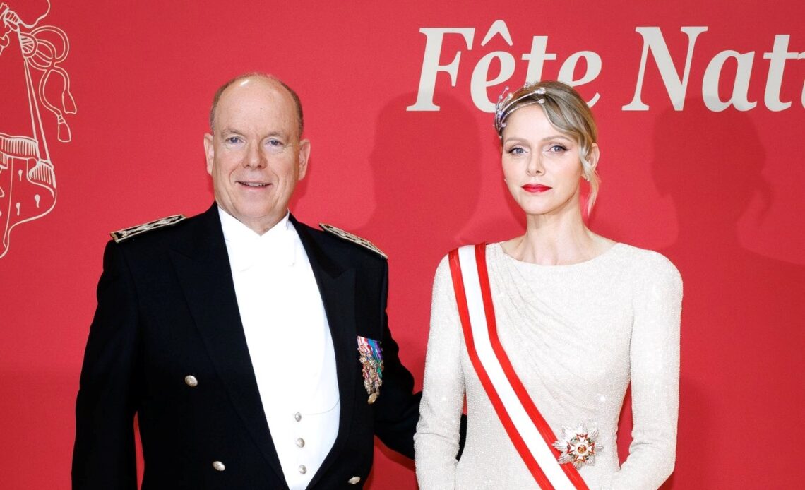 Princess Charlene in the Diamond Foam tiara at the National Day gala