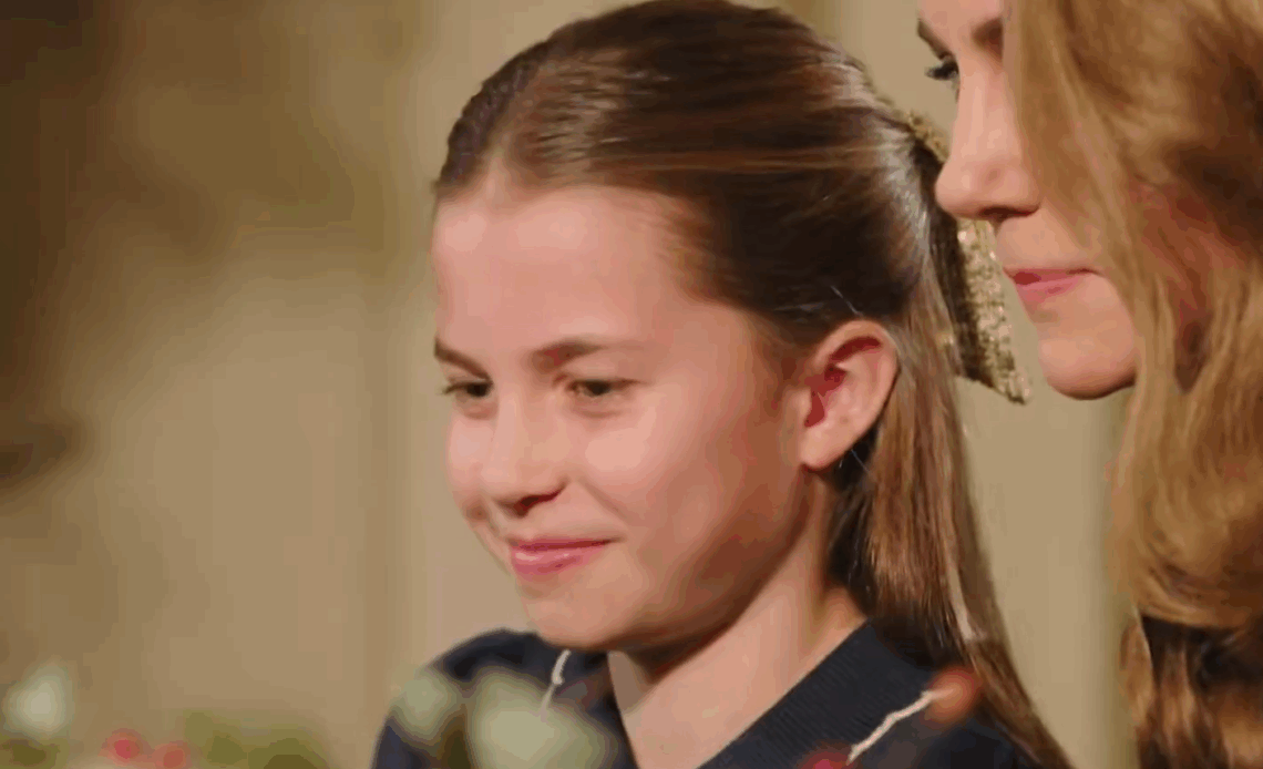 Princess Charlotte plays the piano