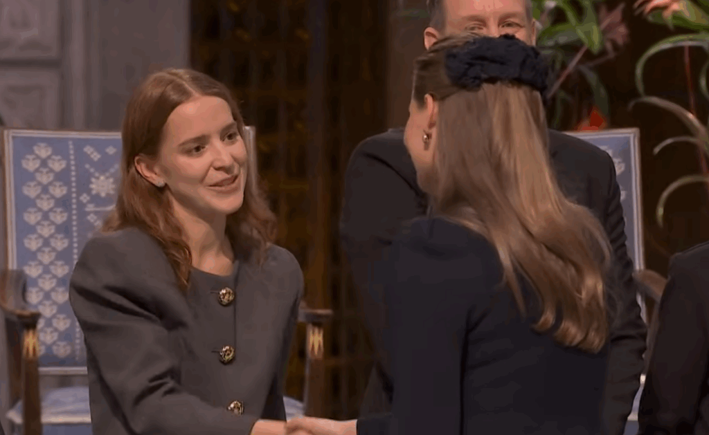 Princess Ingrid Alexandra meeting Nobel Peace Prize Laureate's daughter