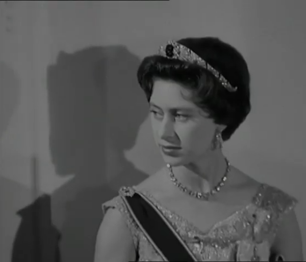 Princess Margaret in the Marie Feodorovna Sapphire Bandeau in 1958